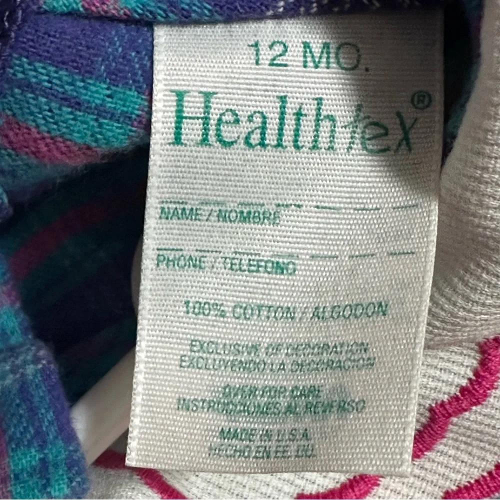 Healthtex one piece romper longsleeves plaid with collar ribbons 12 mos new